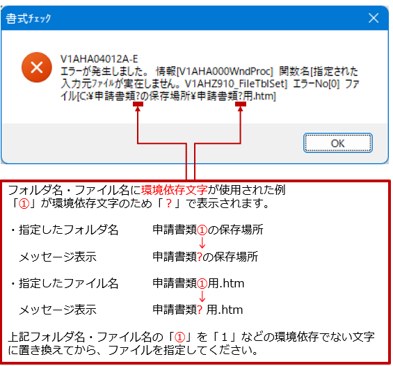 ファイル名に環境依存文字が使用された例